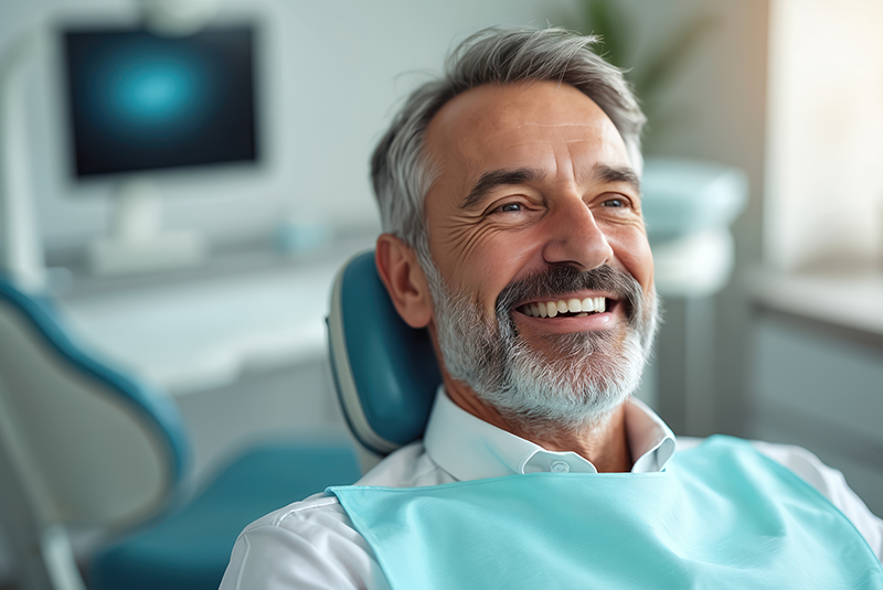 man in a dental chair representing sedation dentistry