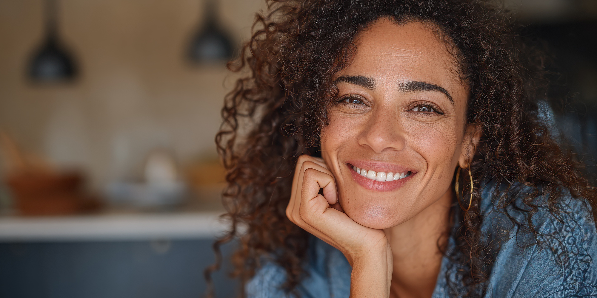 smiling mid aged woman